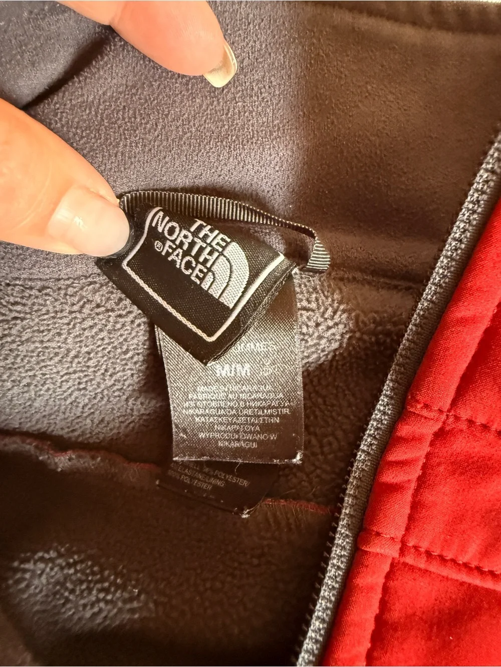 The North Face Red Fleece Jacket with Black Trim